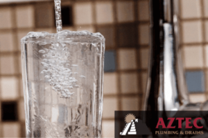 Clean, high-quality water being poured into a glass