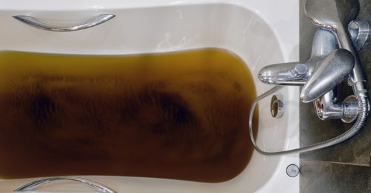 Sewage backup in bathtub
